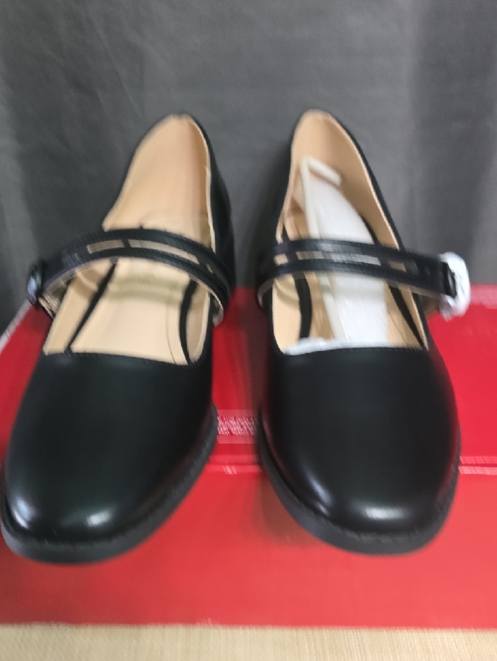 Black Double-Strap Mary Jane Block Heels - Picture 3 of 10